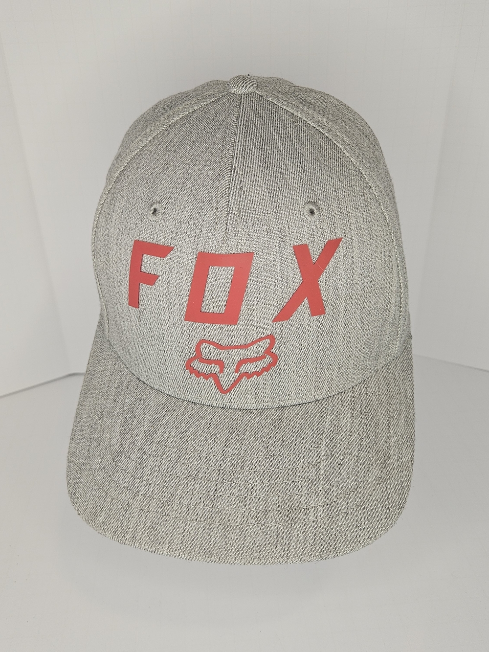 Fox Racing Baseball Cap Flex Fit  Red Grey Trucker Hat